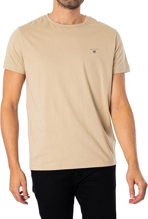 Μπλουζάκι λαιμόκοψη Gant - Μπεζ