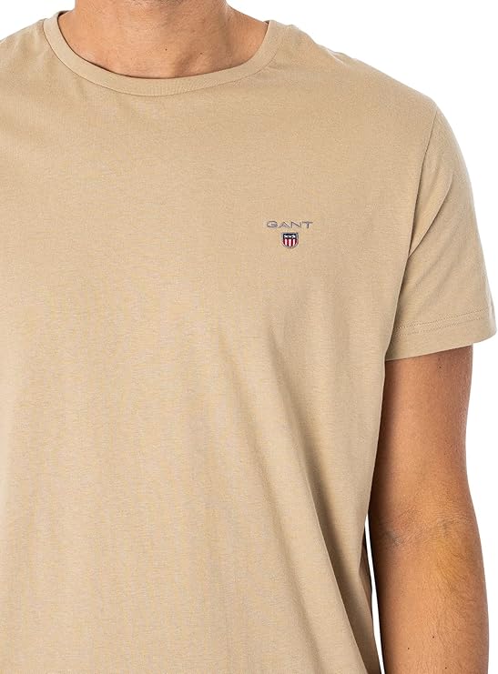 Μπλουζάκι λαιμόκοψη Gant - Μπεζ