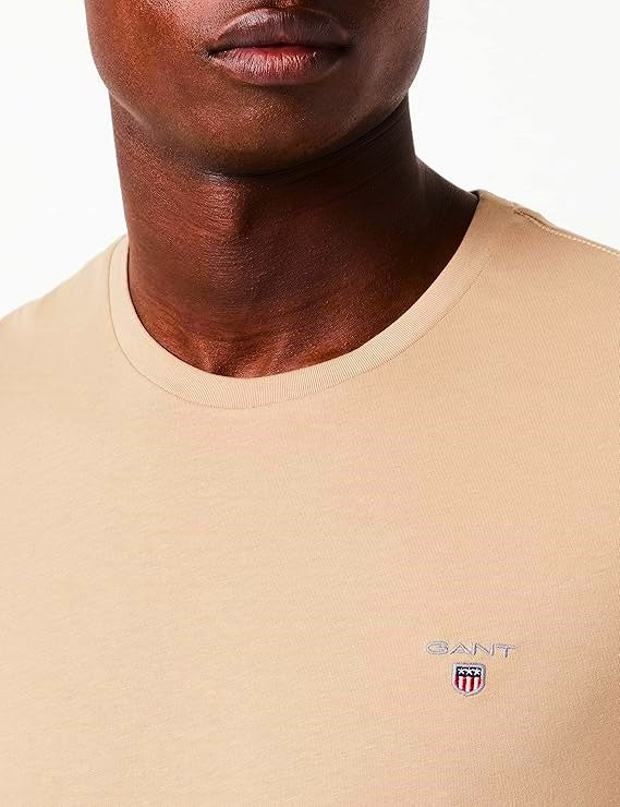 Μπλουζάκι λαιμόκοψη Gant - Μπεζ
