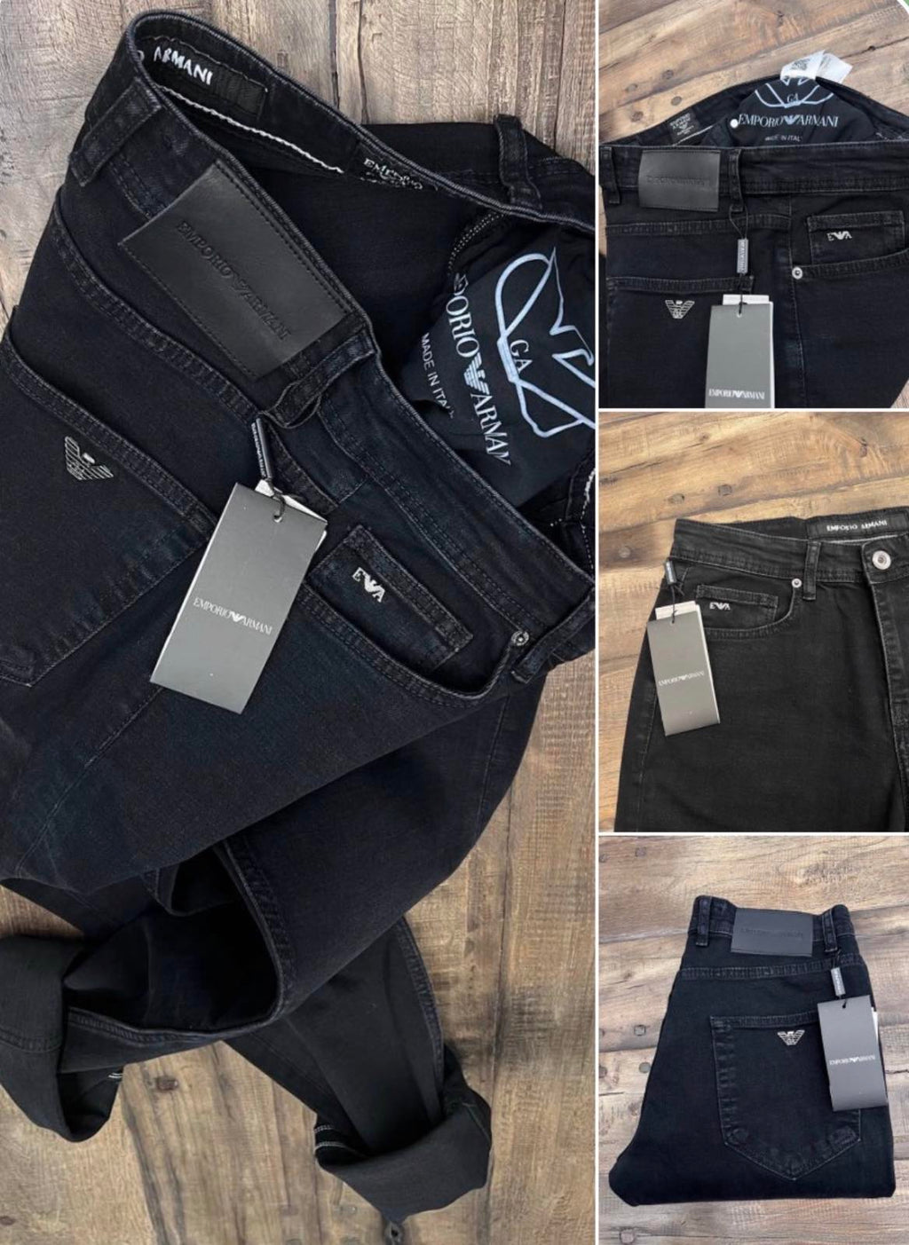 Emporio Armani Ανδρικό Τζιν Παντελόνι Μαύρο - ARM-JNS-001-BLK