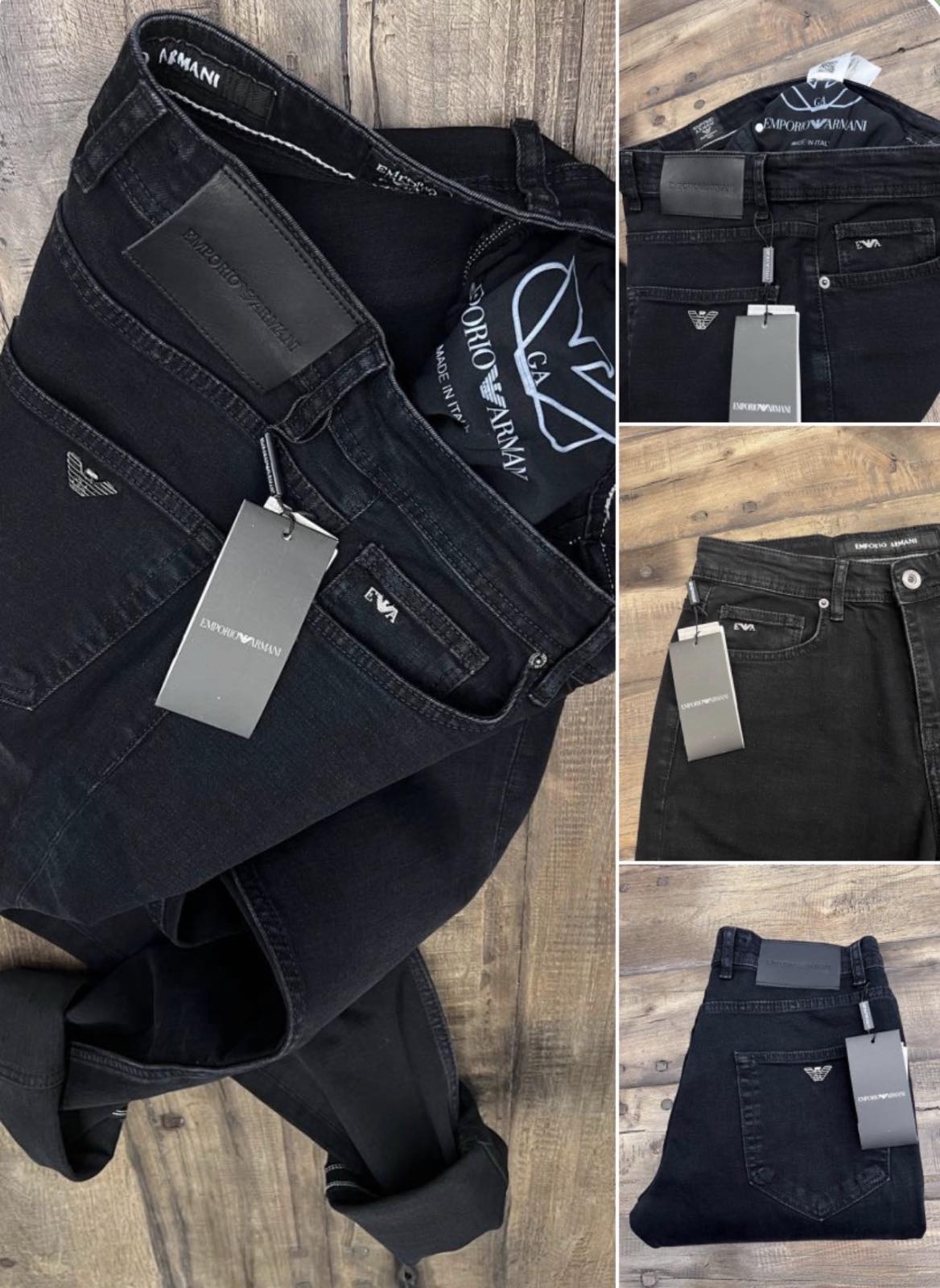 Emporio Armani Ανδρικό Τζιν Παντελόνι Μαύρο - ARM-JNS-001-BLK
