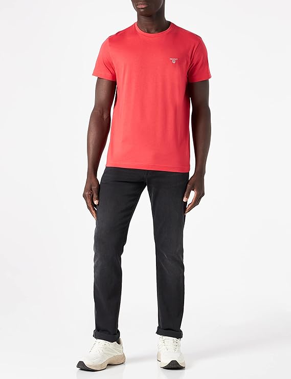 Μπλουζάκι λαιμόκοψη Gant - Κοραλί