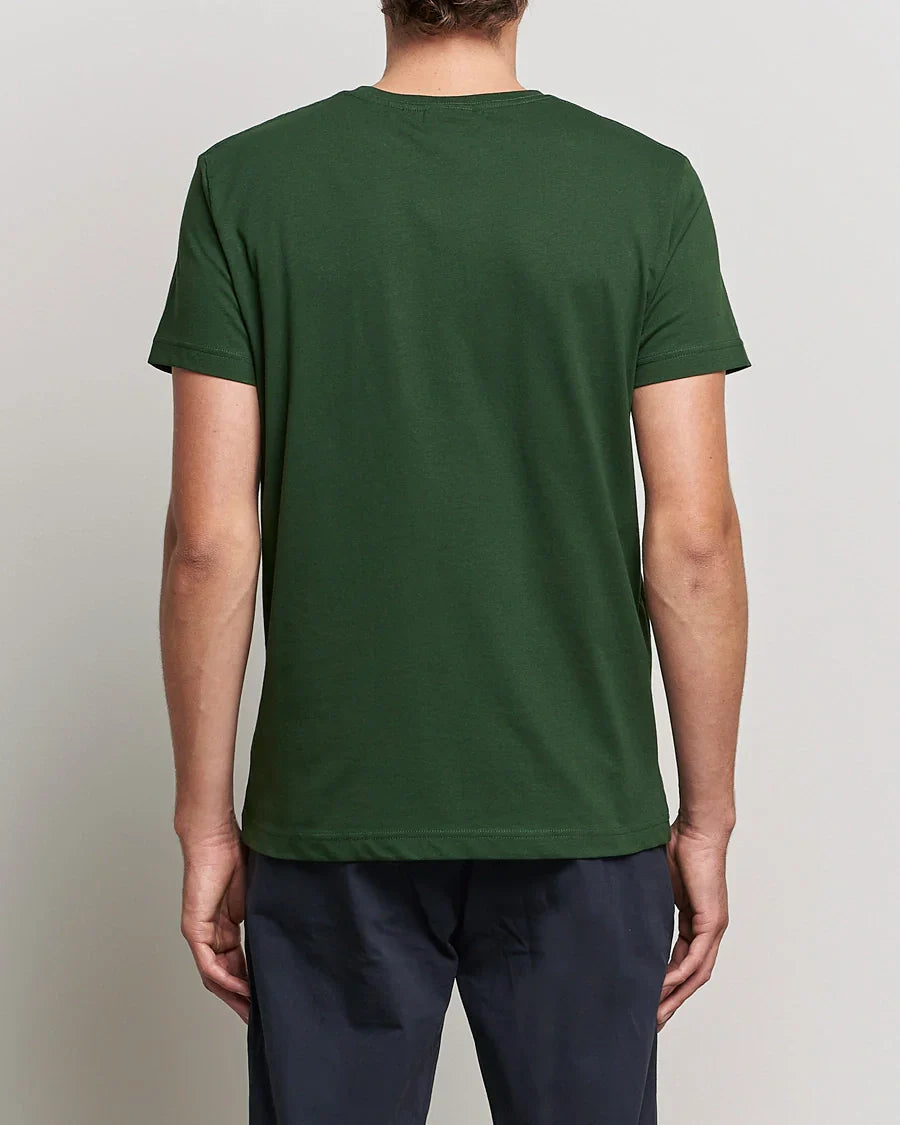 Μπλουζάκι λαιμόκοψη Gant - Σκούρο Πράσινο