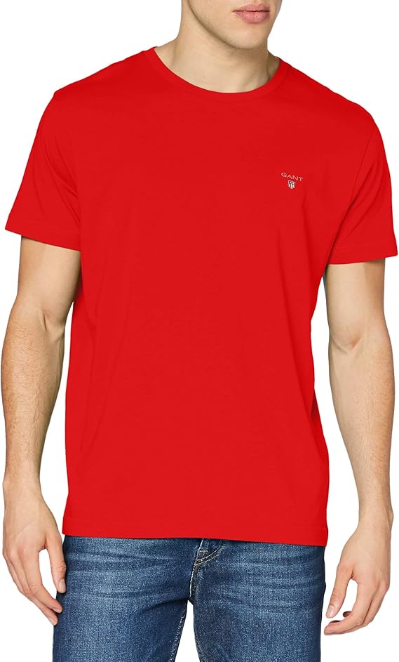 Μπλουζάκι λαιμόκοψη Gant - Κόκκινο