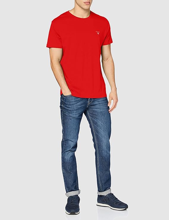 Μπλουζάκι λαιμόκοψη Gant - Κόκκινο