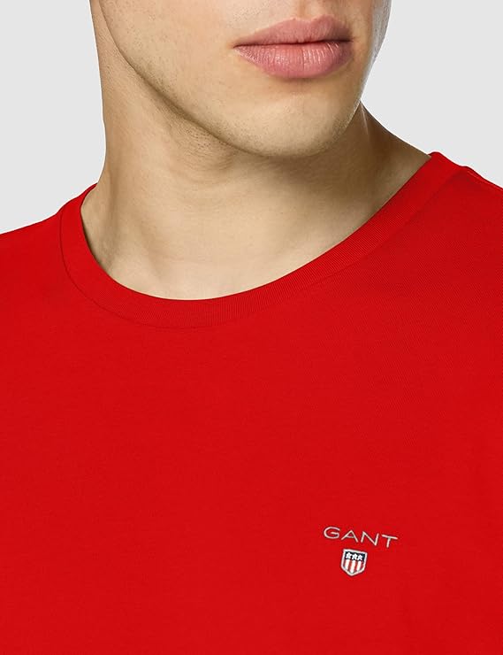 Μπλουζάκι λαιμόκοψη Gant - Κόκκινο