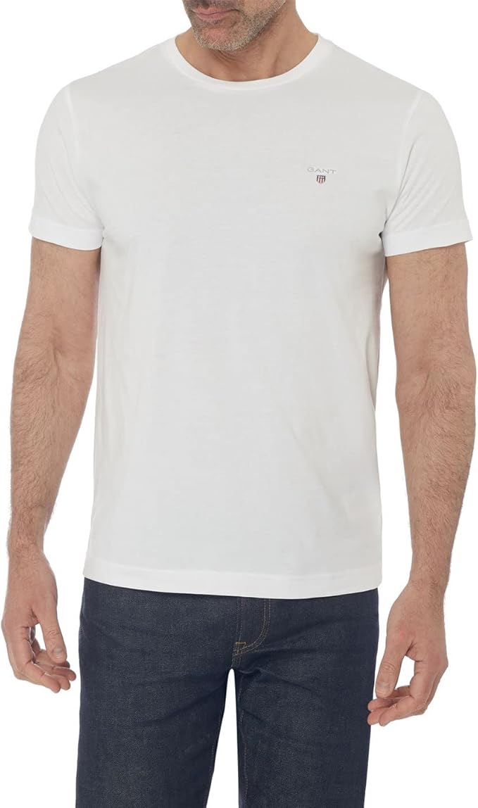 Μπλουζάκι λαιμόκοψη Gant - Άσπρο