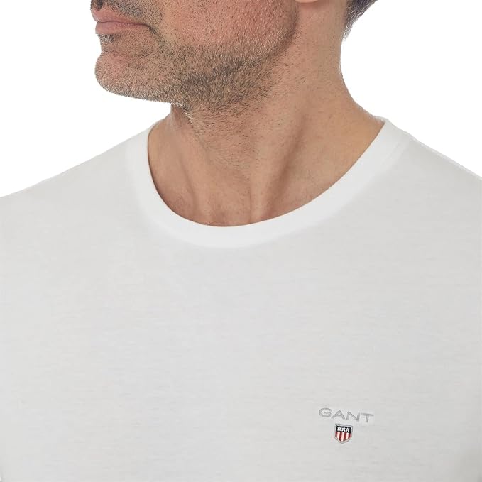 Μπλουζάκι λαιμόκοψη Gant - Άσπρο