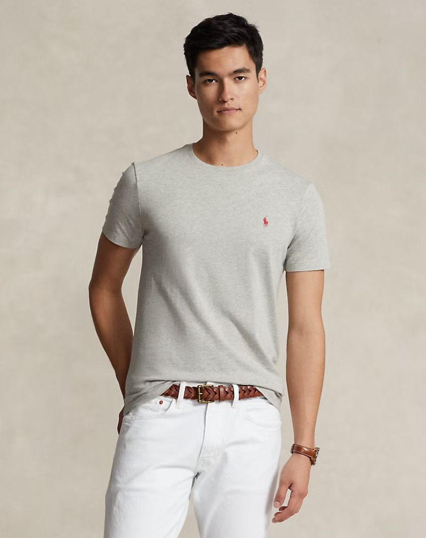 Μπλουζάκι λαιμόκοψη Polo Ralph Lauren - Γκρι