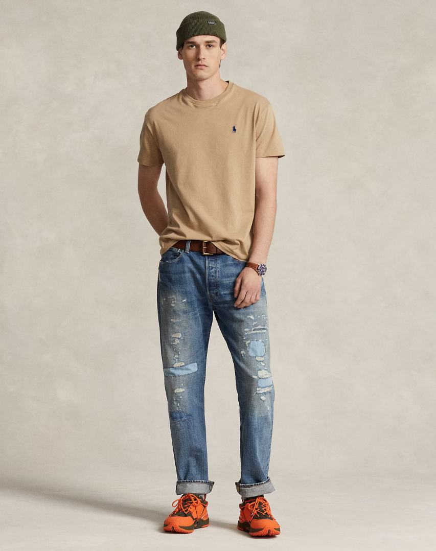 Μπλουζάκι λαιμόκοψη Polo Ralph Lauren - Μπεζ