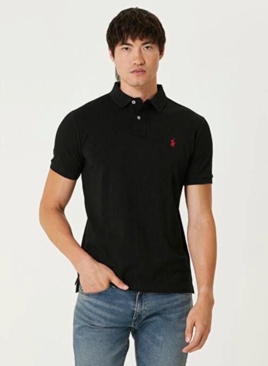 Μπλουζάκι Polo Ralph Lauren με γιακά - Μαύρο