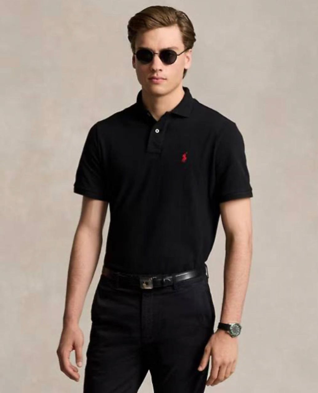 Μπλουζάκι Polo Ralph Lauren με γιακά - Μαύρο