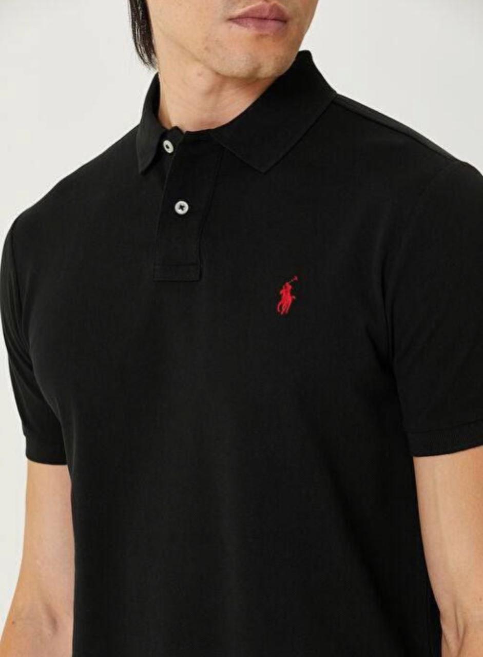 Μπλουζάκι Polo Ralph Lauren με γιακά - Μαύρο