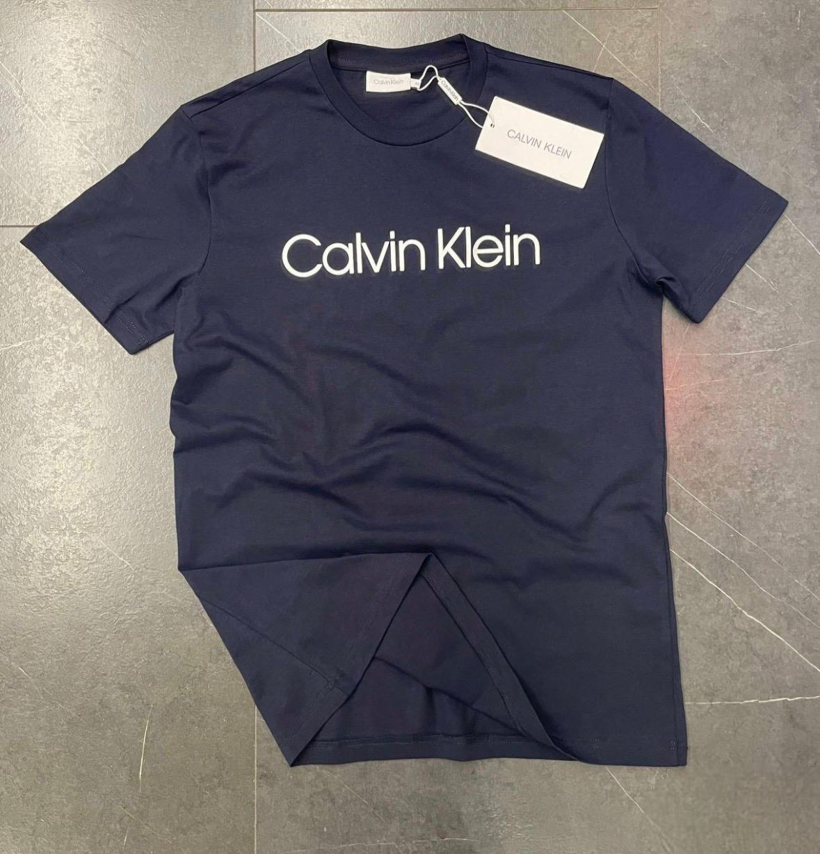 Μπλουζάκι Calvin Klein λαιμόκοψη - Σκούρο Μπλε