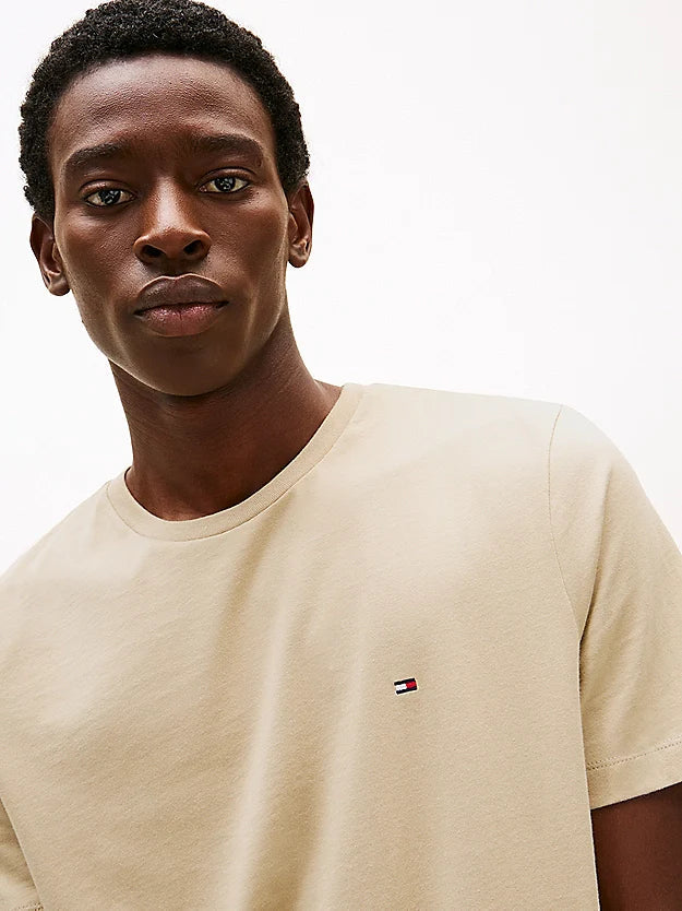 Μπλουζάκι λαιμόκοψη Tommy Hilfiger - Μπεζ