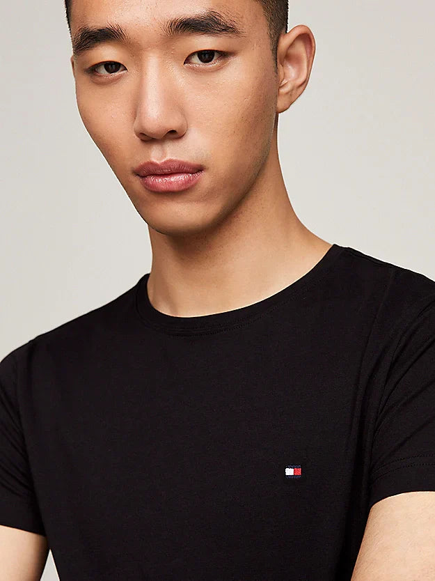 Μπλουζάκι λαιμόκοψη Tommy Hilfiger - Μαύρο