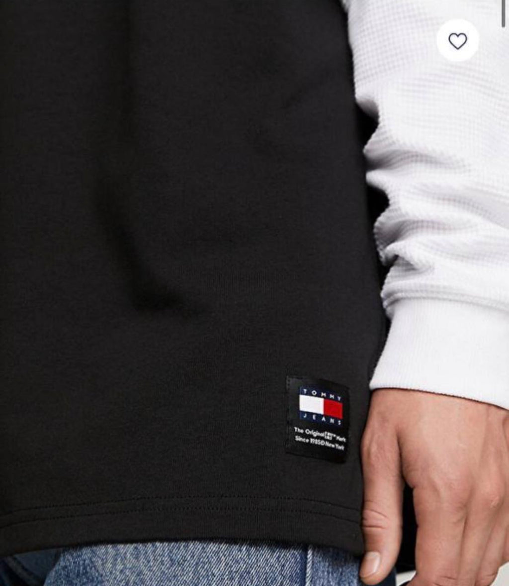 Μπλουζάκι Tommy Jeans με λαιμοκοψη oversize - Μαύρο