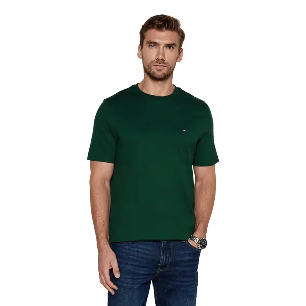 Μπλουζάκι λαιμόκοψη Tommy Hilfiger - Σκούρο Πράσινο