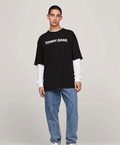 Μπλουζάκι Tommy Jeans με λαιμοκοψη oversize - Μαύρο